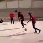 Playing football