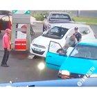 Piece of shit driver demolishes other car driver after minor fender bender