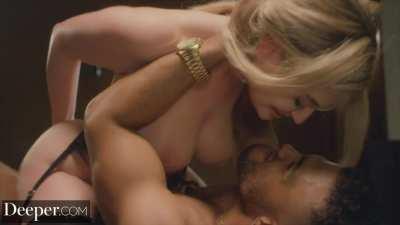 Blake Blossoms big tits bounce as she gets pounded by BBC