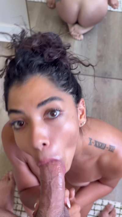 Tying up the hair first