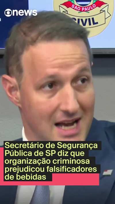 Derrite falando de falsificadores de bebida como vítimas