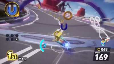 Sonic Racing Crossworlds: Spongebob extreme gear gameplay.