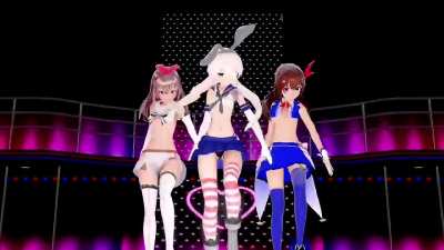 Shimakaze, Kizuna & Sora - Massara Blue Jeans [MMD R15]