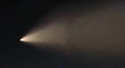 Video of India's Agni V ICBM test, flying over Aizawl, capital of Mizoram. Locals had an impression that it was a meteor.