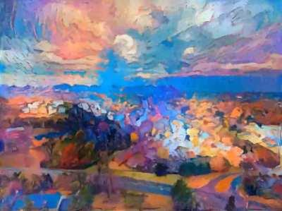 Stylized some drone footage with the paintings of Eric Hanson