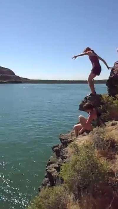 Cliff Jumper Changes Her Mind too Late