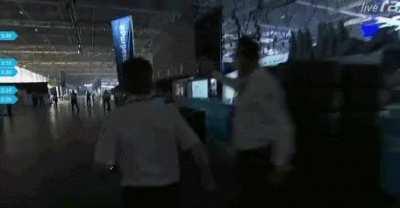 Toto running to the stewards to show them his email (Silverstone 2021, colorized)