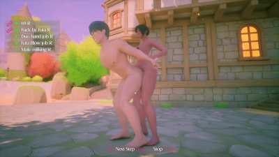 Futanari dick girl fucking a dude in 3d sex simulator game