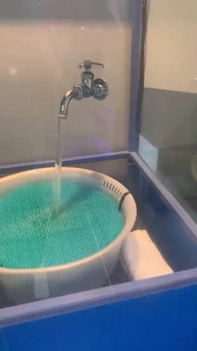 How is the faucet floating? Where is the water coming from!?