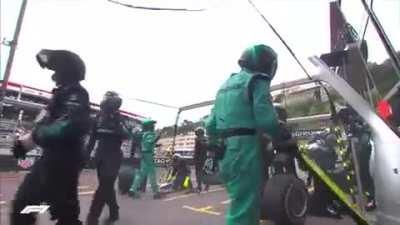 Synchronized Pit Stops By The Mercedes Pit Crew | 2018 Monaco Grand Prix