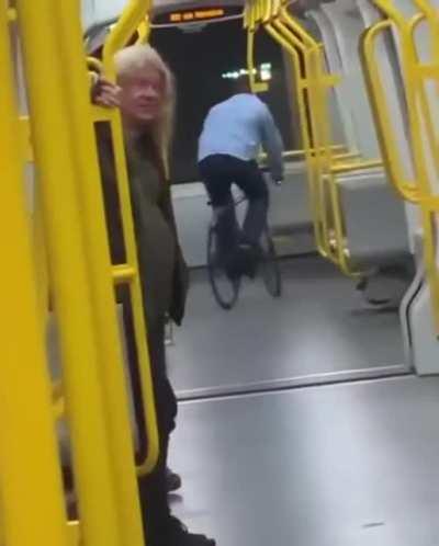 Bike on a train