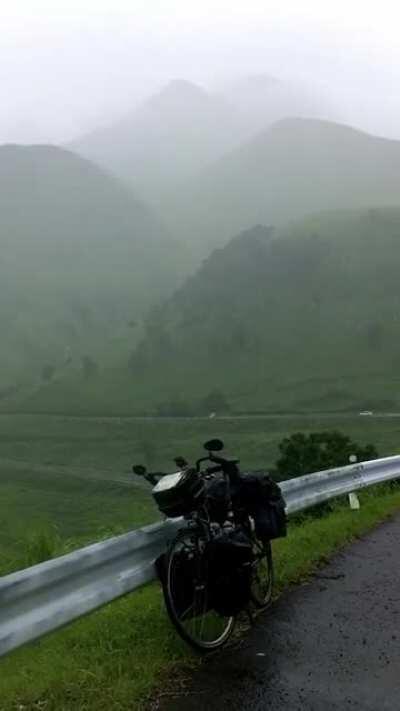 Biking during raining season in Japan