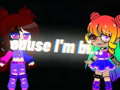 My two OCs coming out as bi! 😩💅