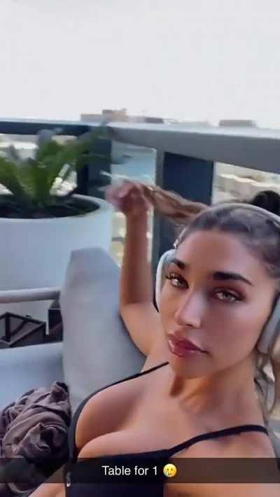 “Table for 1” in Alo sports bra