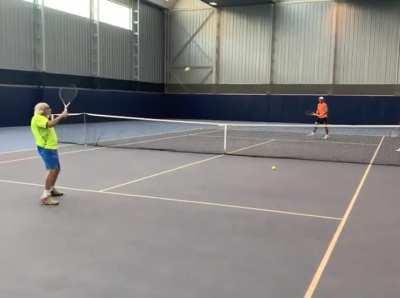 Rafael Nadal makes 97-year-old's dream come true by playing a round of tennis with him