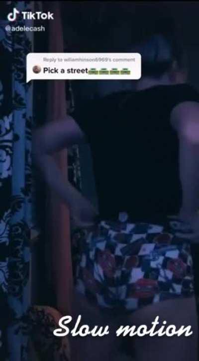 Slow mo of her ass jiggling