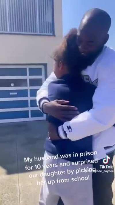 Daughter reunited with her father.