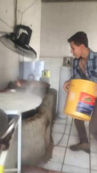 I think lowering the flame would have been easier.