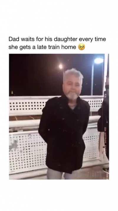 Dad waits for his daughter every time she gets a late train home
