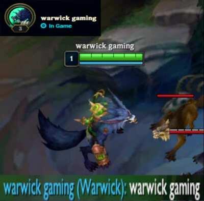 warwick gaming (Credits to my friend warwick main:  