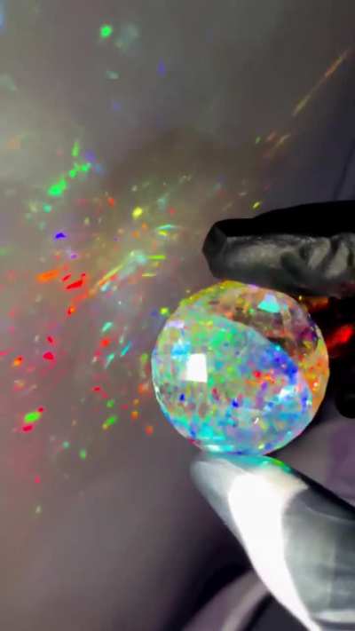 A faceted glass marble I made