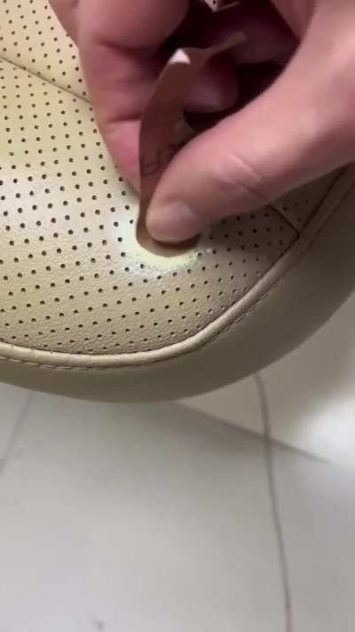 Restoration Of A Leather Seat - Cigarette Hole