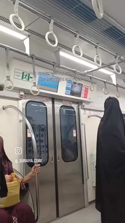 Guy enters a women's compartment, justifies himself by pointing out to a kid with his mother, As more and more women started raising their voice, he loses it and calls everyone classless at the end