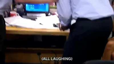 I don’t know how they got serious enough to get one good take of this scene