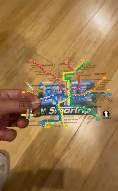 Washington DC new metro pass displays the metro map with augmented reality when you look at it with your phone or smart glasses