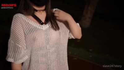 Just a sweater over my bondage harness… I hope it’s not too obvious