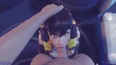 D.Va throatfuck (Rekin3D, Volkor) [Overwatch]