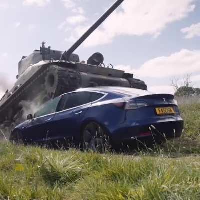 98 year old man in a tank vs car....