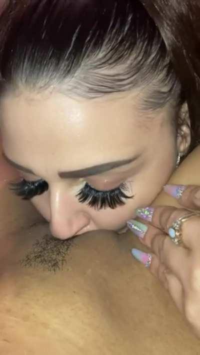 Your eyelashes are tickling my thighs!