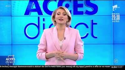 Naked woman throws a stone at tv presenter in Romania