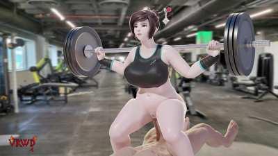 Mei weightlifting (VRWD) [Overwatch]