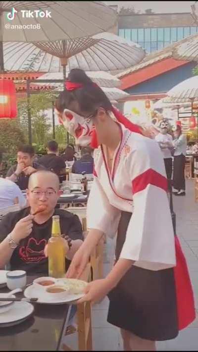 Opening a beer with a sword