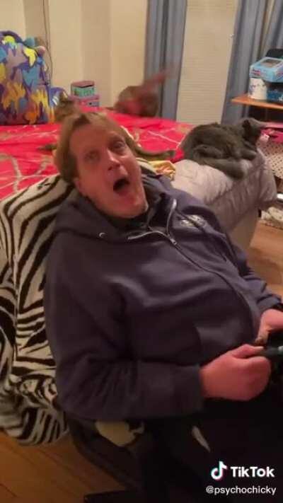 This mans soul literally just left his body