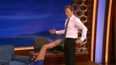 Throwback to that time Nina used Conan as her Yoga Wall