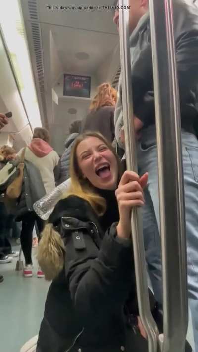 Taking him deep on the subway