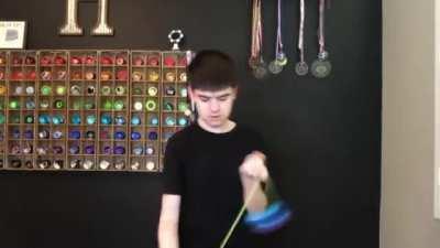 Yoyo champion Hunter Feuerstein demonstrates his "DNA" trick