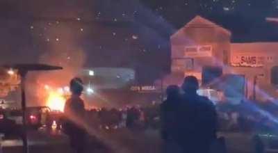 Violent protesters and looters during a protest in South Africa.