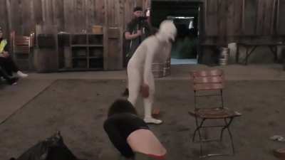 B3cca as Art The Clown punts Brooke Havok