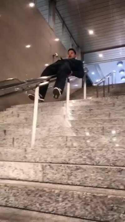 HMB while I slide down the stairs