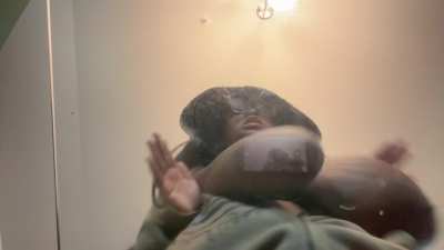 Mega Tits vs a Glass Table