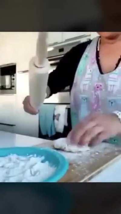 To roll the dough.