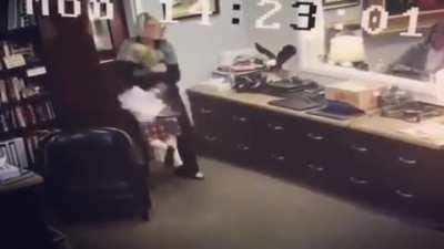 Security camera captured the moment the girl found out she was being adopted