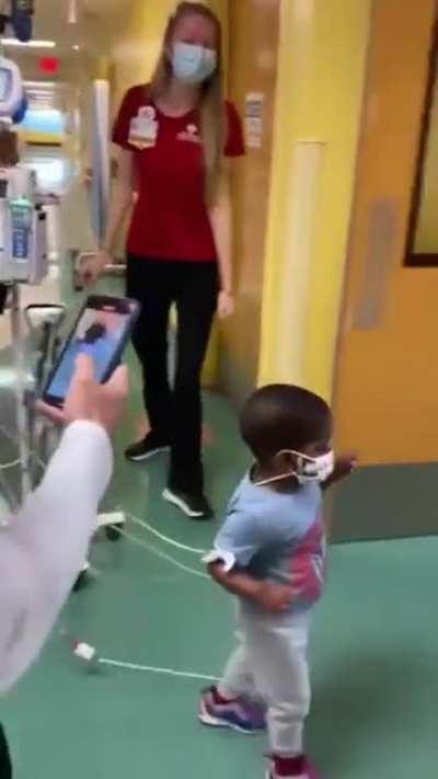 This little boy was recorded dancing his way to a heart surgery last Friday. P.S : the operation was successful