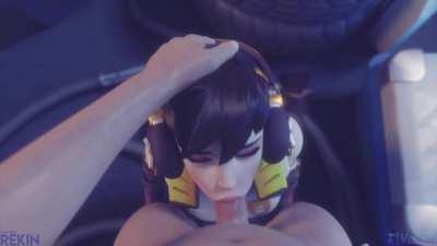 D.Va throatfuck (Rekin3D, Volkor) [Overwatch]