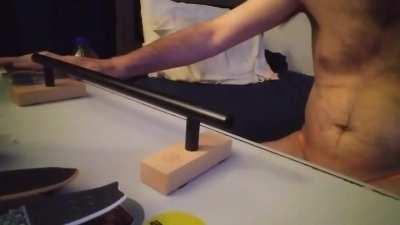 me shredding my new rail kickflipp 5050 is hard