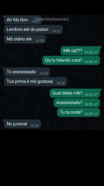 Até agora não sabemos de qual prima ele estava falando...